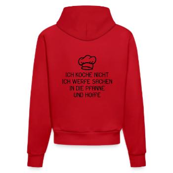 Koch Kochen Spruch lustig - Organic Fitted Hoodie Made in EU - Rot - Hinten