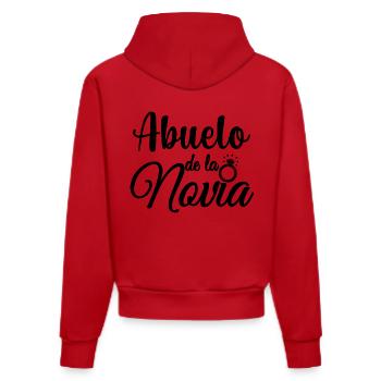 Abuelo de la Novia Bride's Grandpa Wedding Gift - Organic Fitted Hoodie Made in EU - red - Back