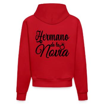 Hermano de la Novia Bride's Brother Wedding Gift - Organic Fitted Hoodie Made in EU - red - Back