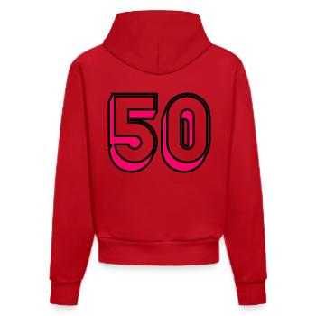 50 JAHRE. 50-jähriges Jubiläum. GEBURTSTAG 50 JAHRE. 50 - Organic Fitted Hoodie Made in EU - Rot - Hinten