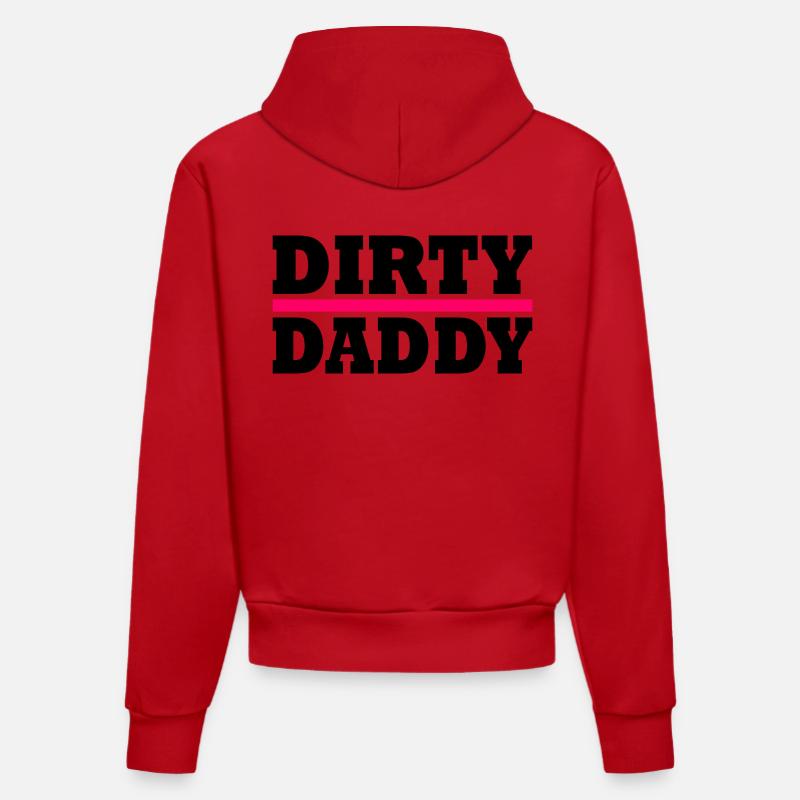 Dirty daddy - Sweat à capuche bio ajusté fabriqué en UE - rouge