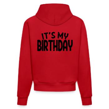 It's My Birthday Cool Birthday Party Geschenk & Outfit - Organic Fitted Hoodie Made in EU - Rot - Hinten