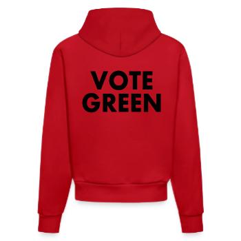 Vote green - Organic Fitted Hoodie Made in EU - Rot - Hinten