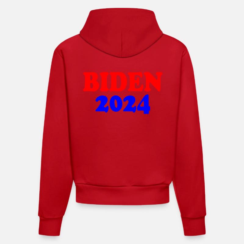 Biden 2024 - Sweat à capuche bio ajusté fabriqué en UE - rouge