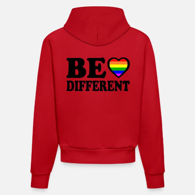 Be different - Sweat à capuche bio ajusté fabriqué en UE - rouge