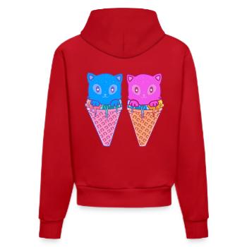 Cornet de crème glacée Cats Crème glacée Crème glacée Enfants - Sweat à capuche bio ajusté fabriqué en UE - rouge - Dos