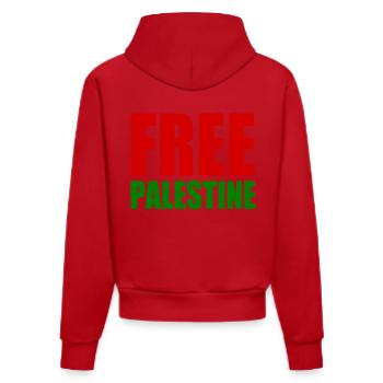 Free palestine - Sweat à capuche bio ajusté fabriqué en UE - rouge - Dos