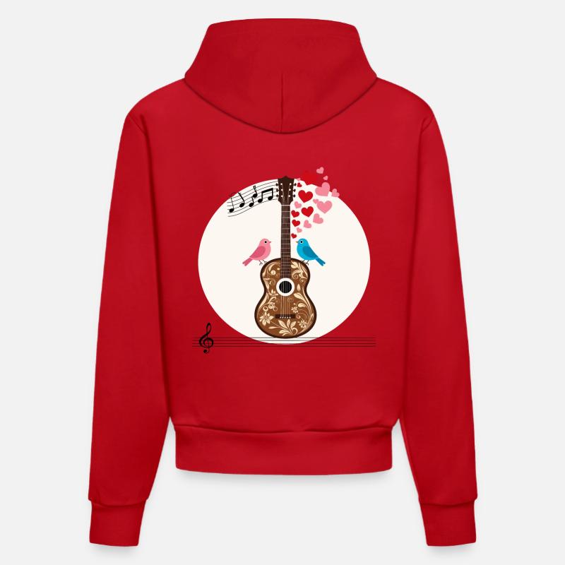 Guitare - Sweat à capuche bio ajusté fabriqué en UE - rouge