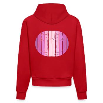 Retro Cats Vintage 80's 90's Girls - Organic Fitted Hoodie Made in EU - red - Back