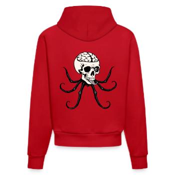 Oktopus Skull - Organic Fitted Hoodie Made in EU - Rot - Hinten