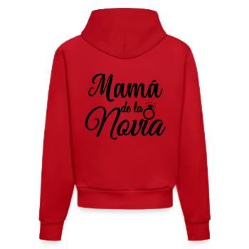 Mama de la Novia Bride's Mother Wedding Gift - Organic Fitted Hoodie Made in EU - red - Back
