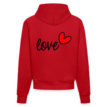 VATERTAG. FROHER VATERTAG. PAPA. FEST. LIEBE - Organic Fitted Hoodie Made in EU - Rot - Hinten