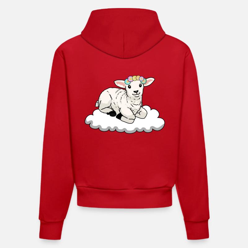 Mouton Mouton - Sweat à capuche bio ajusté fabriqué en UE - rouge