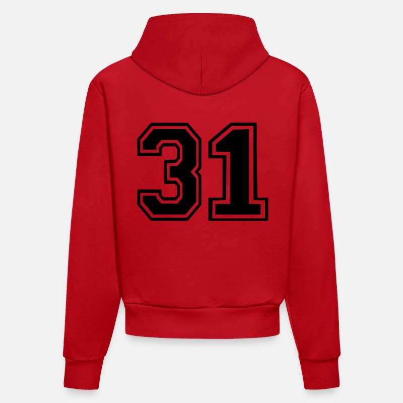 31 - Sweat à capuche bio ajusté fabriqué en UE - rouge