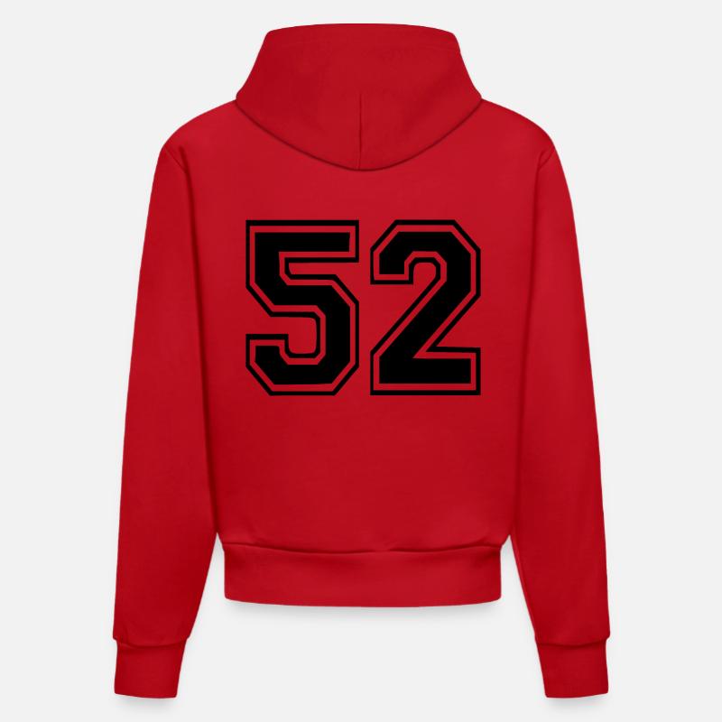 52 - Sweat à capuche bio ajusté fabriqué en UE - rouge