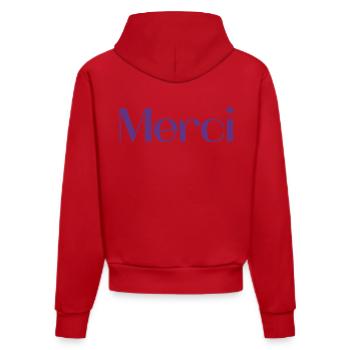MERCI. MAÎTRESSE. MAÎTRE. MERCI MAÎTRESSE - Sweat à capuche bio ajusté fabriqué en UE - rouge - Dos