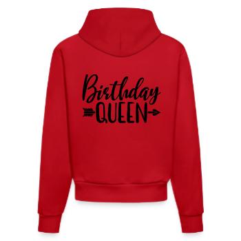 Birthday Queen Women Birthday Party Gift - Organic Fitted Hoodie Made in EU - red - Back