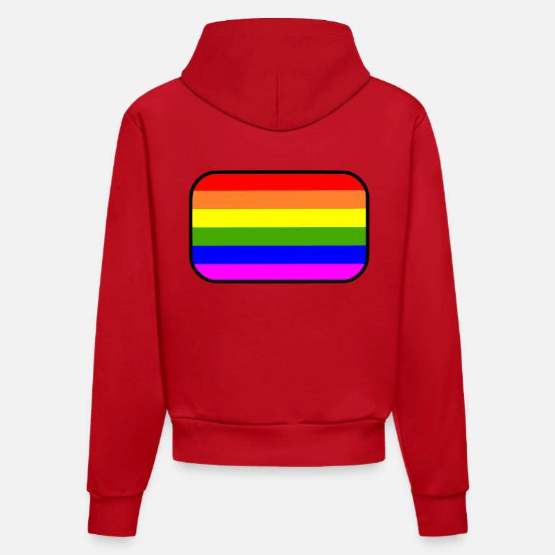 Lgbt - Sweat à capuche bio ajusté fabriqué en UE - rouge