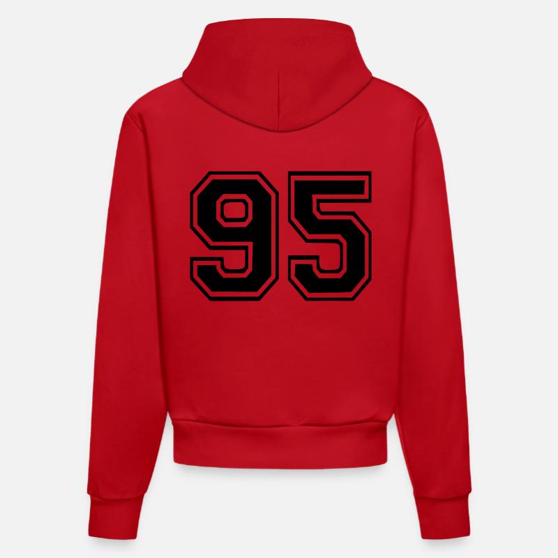 95 - Sweat à capuche bio ajusté fabriqué en UE - rouge