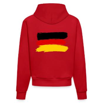 German Flag Jersey Merchandise Germany - Organic Fitted Hoodie Made in EU - red - Back
