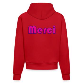 MERCI. MAÎTRESSE. MAÎTRE. MERCI MAÎTRESSE - Sweat à capuche bio ajusté fabriqué en UE - rouge - Dos