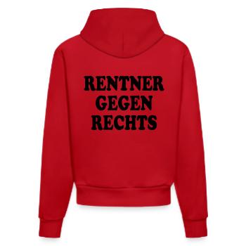 Rentner gegen rechts - Organic Fitted Hoodie Made in EU - Rot - Hinten