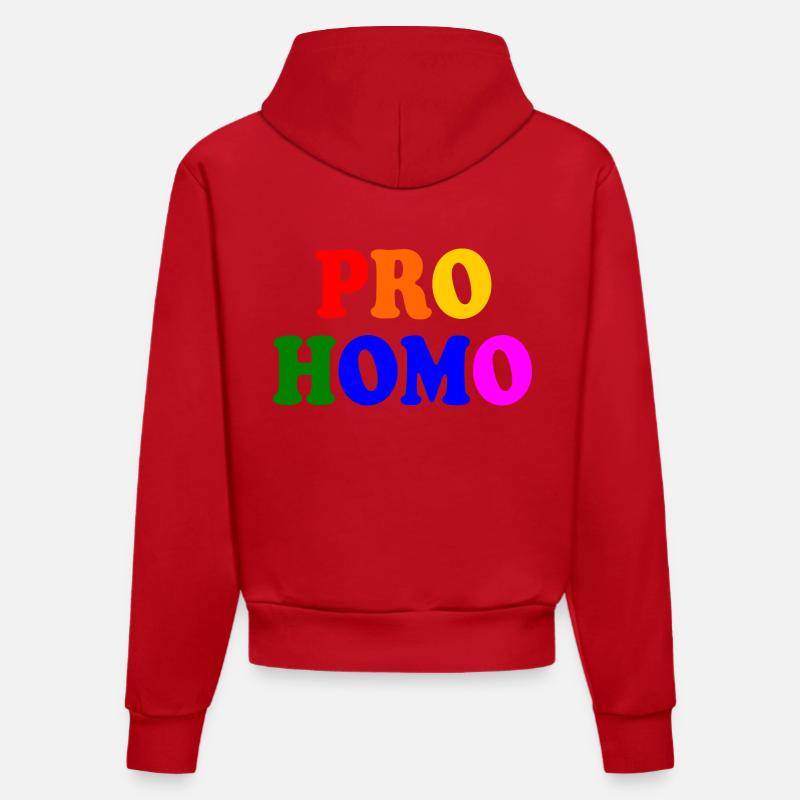 Pro homo - Sweat à capuche bio ajusté fabriqué en UE - rouge