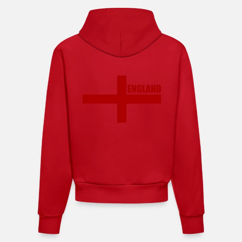 angleterre - Sweat à capuche bio ajusté fabriqué en UE - rouge