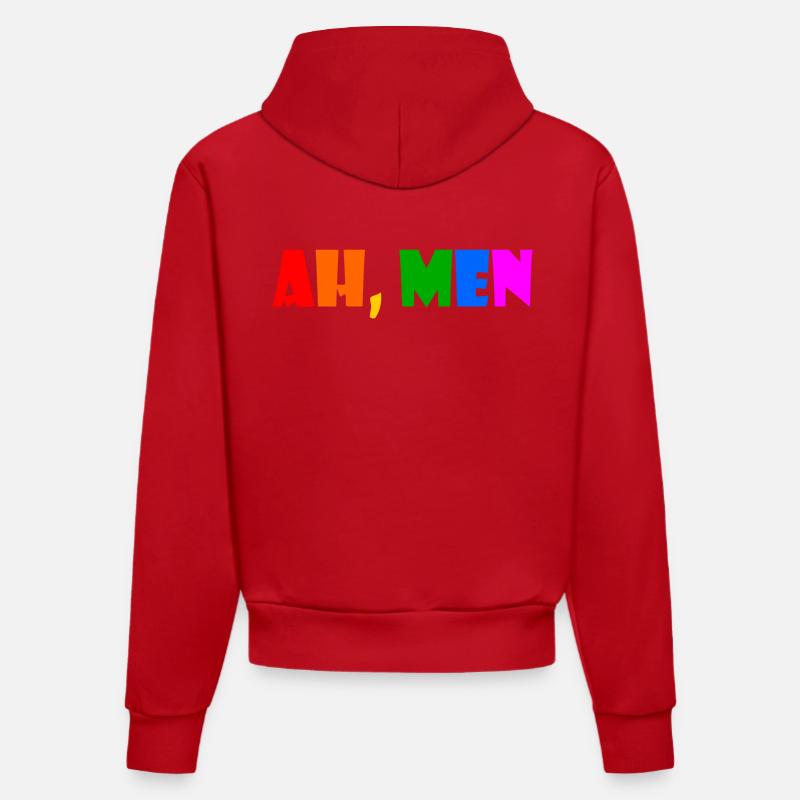 Ah men - Sweat à capuche bio ajusté fabriqué en UE - rouge