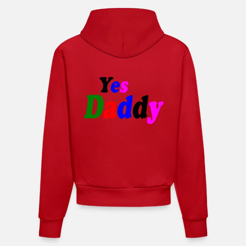 Yes daddy - Sweat à capuche bio ajusté fabriqué en UE - rouge
