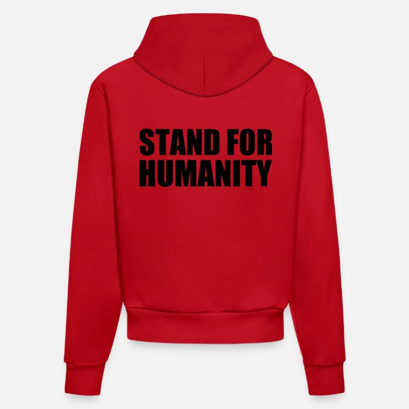 Stand for humanity - Sweat à capuche bio ajusté fabriqué en UE - rouge