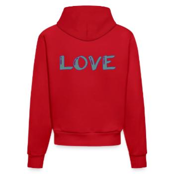 JE T'AIME. SAINT VALENTIN. EVJF. LOVE. I LOVE YOU. - Sweat à capuche bio ajusté fabriqué en UE - rouge - Dos