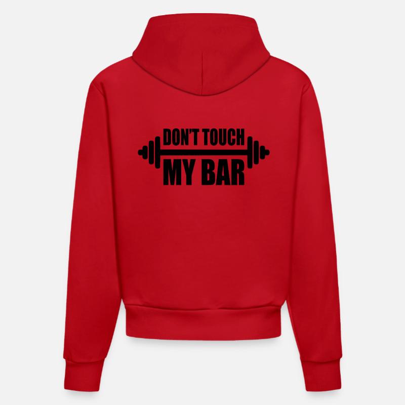 dont touch my bar - Sweat à capuche bio ajusté fabriqué en UE - rouge