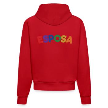 Esposa Cool Wife To Be Bride Couple Wedding Gift - Organic Fitted Hoodie Made in EU - red - Back