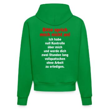 S’il vous plaît, ne me parlez pas, ironie, sarcasme, bureau - Sweat à capuche bio ajusté fabriqué en UE - City Green - Dos