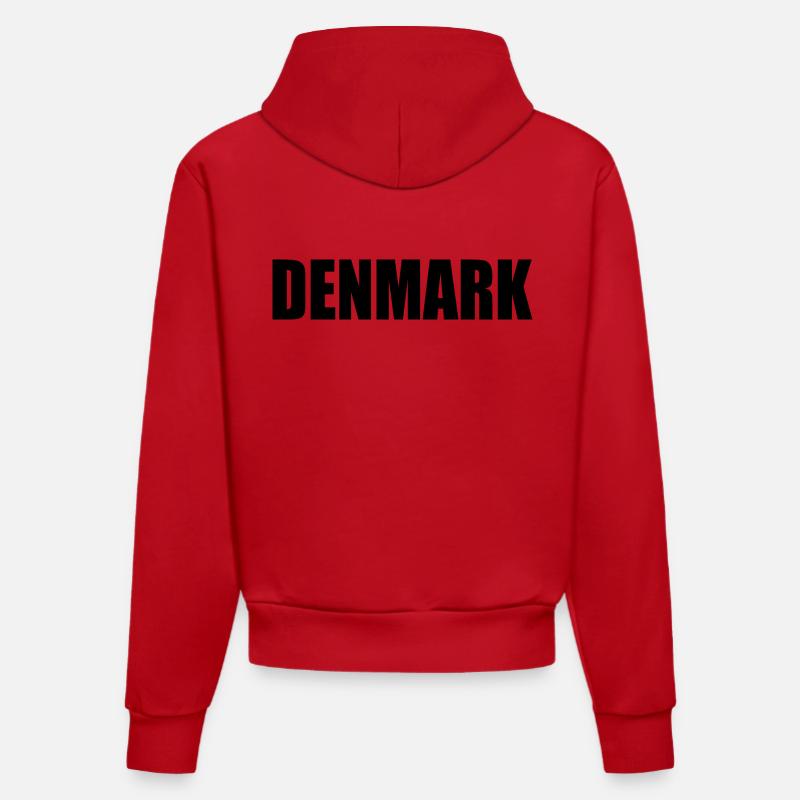 Danemark - Sweat à capuche bio ajusté fabriqué en UE - rouge