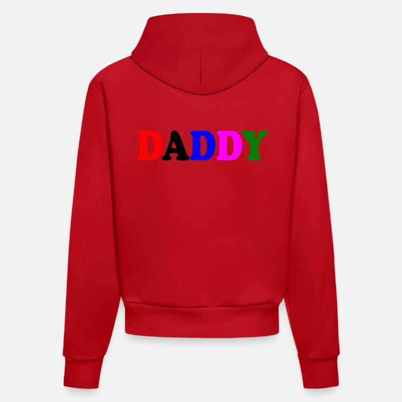 Daddy - Sweat à capuche bio ajusté fabriqué en UE - rouge