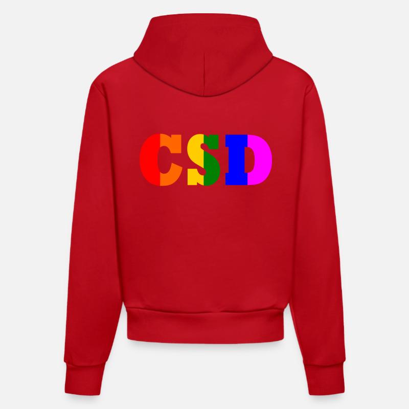 Cdd - Sweat à capuche bio ajusté fabriqué en UE - rouge