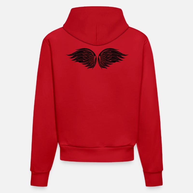 Ailes d'ange, ailes, Noël. - Sweat à capuche bio ajusté fabriqué en UE - rouge
