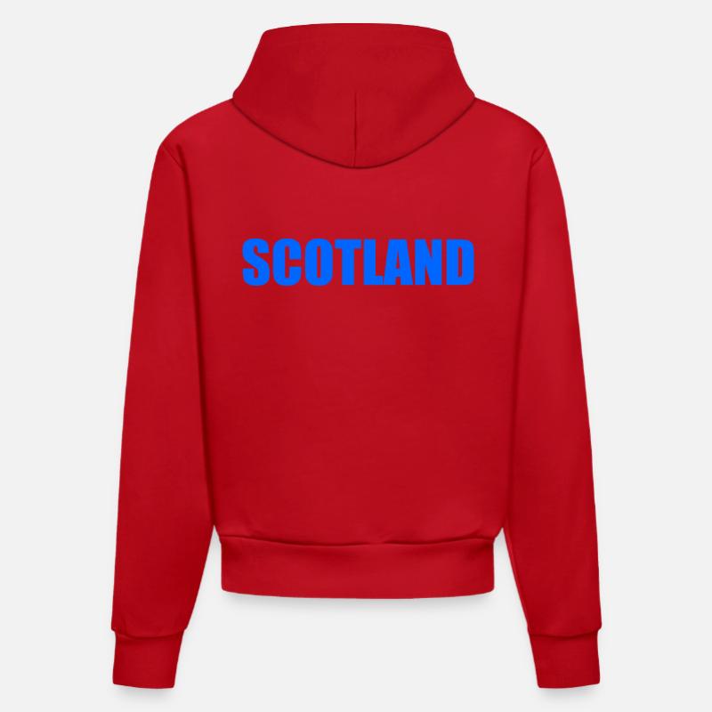 drapeau ecosse - Sweat à capuche bio ajusté fabriqué en UE - rouge