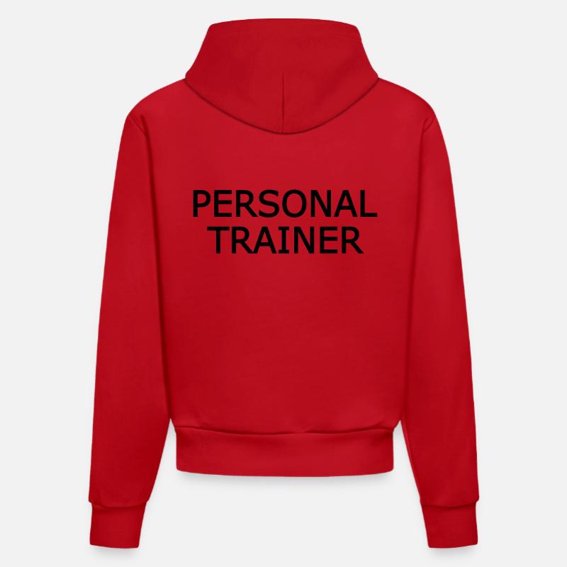 Personal trainer - Sweat à capuche bio ajusté fabriqué en UE - rouge