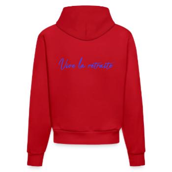 RETIREMENT. HAPPY RETIREMENT. HAPPY RETREAT - Organic Fitted Hoodie Made in EU - red - Back