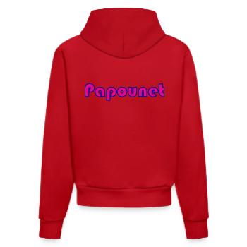 PAPOUNET. PAPA. FÊTE DES PÈRES. BONNE FÊTE PAPA - Sweat à capuche bio ajusté fabriqué en UE - rouge - Dos