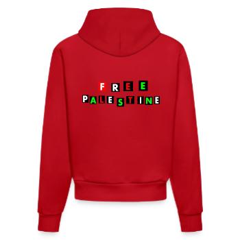 Free palestine - Organic Fitted Hoodie Made in EU - Rot - Hinten