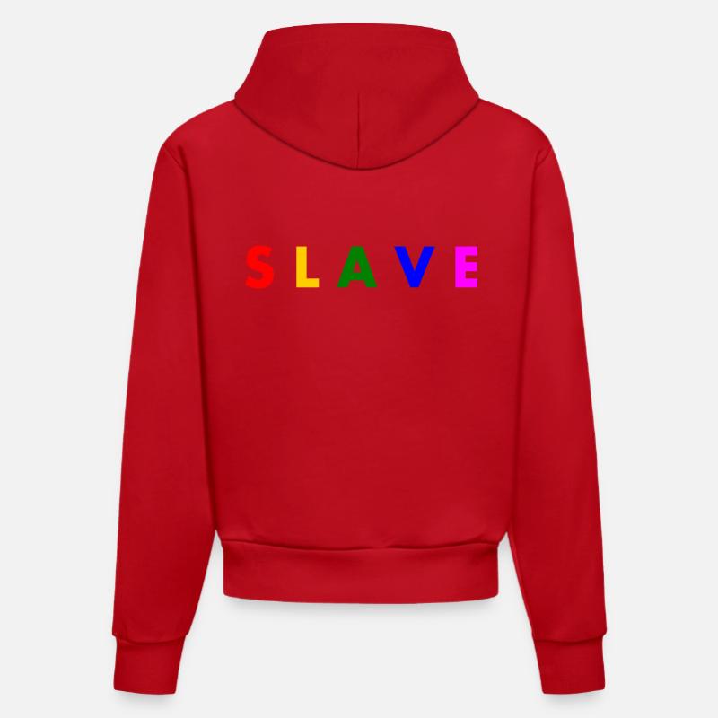 Slave - Sweat à capuche bio ajusté fabriqué en UE - rouge