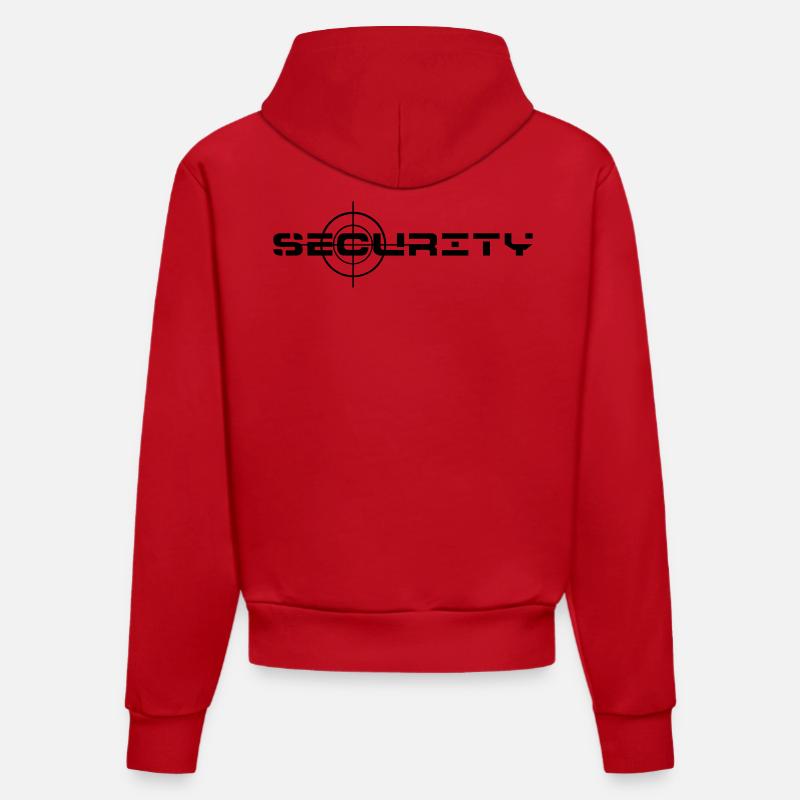 Sécurité, sécurité, protection de la propriété - Sweat à capuche bio ajusté fabriqué en UE - rouge