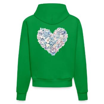 Herz aus Hortensien Blumen - Zarte Blütenpracht - Organic Fitted Hoodie Made in EU - City Green - Hinten
