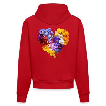 Heart of Pansies - Colorful Blossom Speech - Organic Fitted Hoodie Made in EU - red - Back