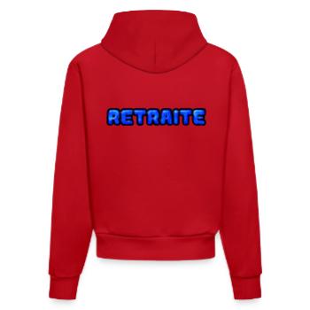 RETRAITE. RETRAITE. RETRAITEE. RETRAITE - Sweat à capuche bio ajusté fabriqué en UE - rouge - Dos