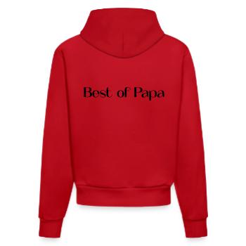 FATHER's DAY. HAPPY BIRTHDAY DAD. DAD. HAPPY BIRTHDAY - Organic Fitted Hoodie Made in EU - red - Back